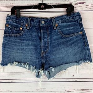 LEVIS 501 Button Fly Cutoff Jean Shorts Distress